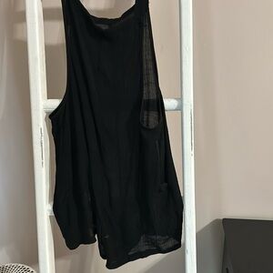 Black Cotton Beach Cover up Romper